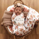 Rosette Muslin Wrap Birth Announcement Set