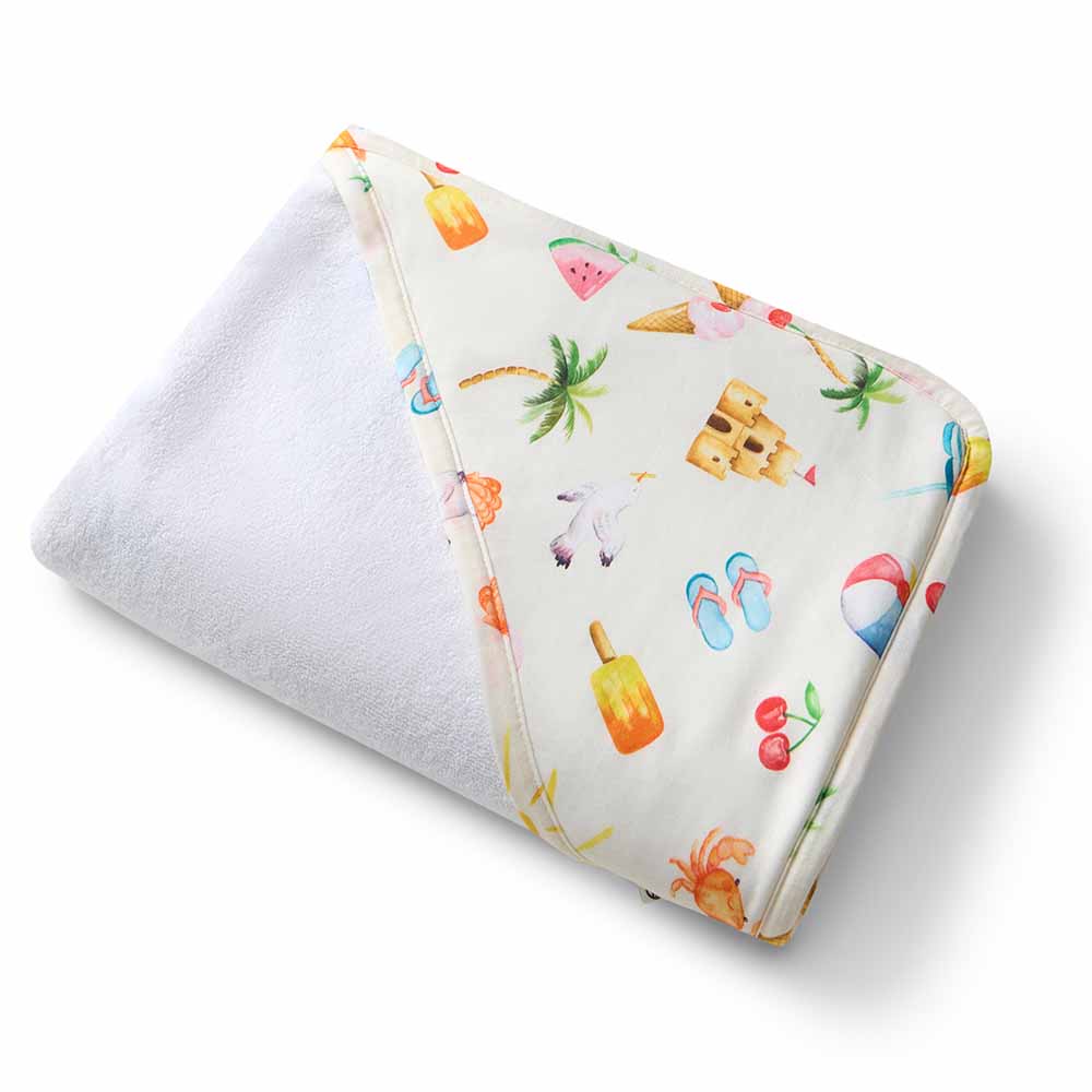 Beach Fun Organic Hooded Baby Towel - View 2