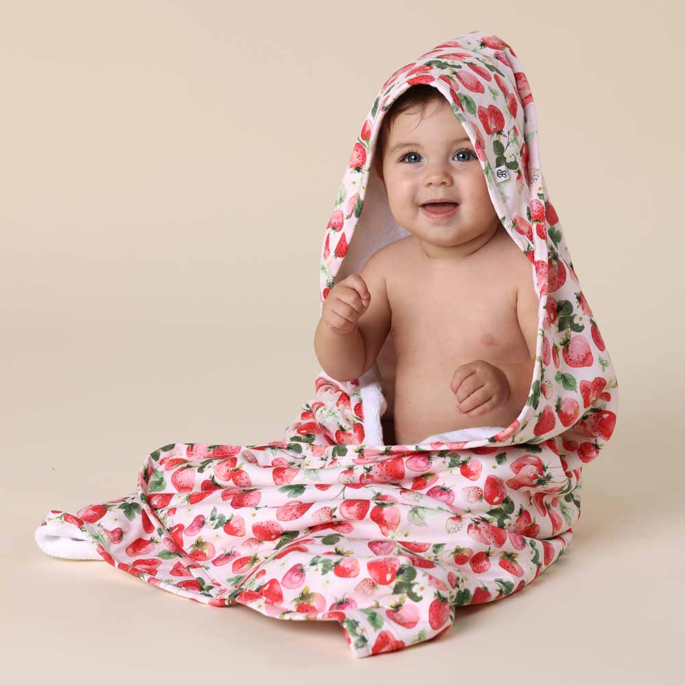Strawberry Organic Hooded Baby Towel - View 3