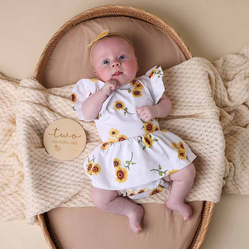 Sunflower Organic Baby Toddler Dress Snuggle Hunny