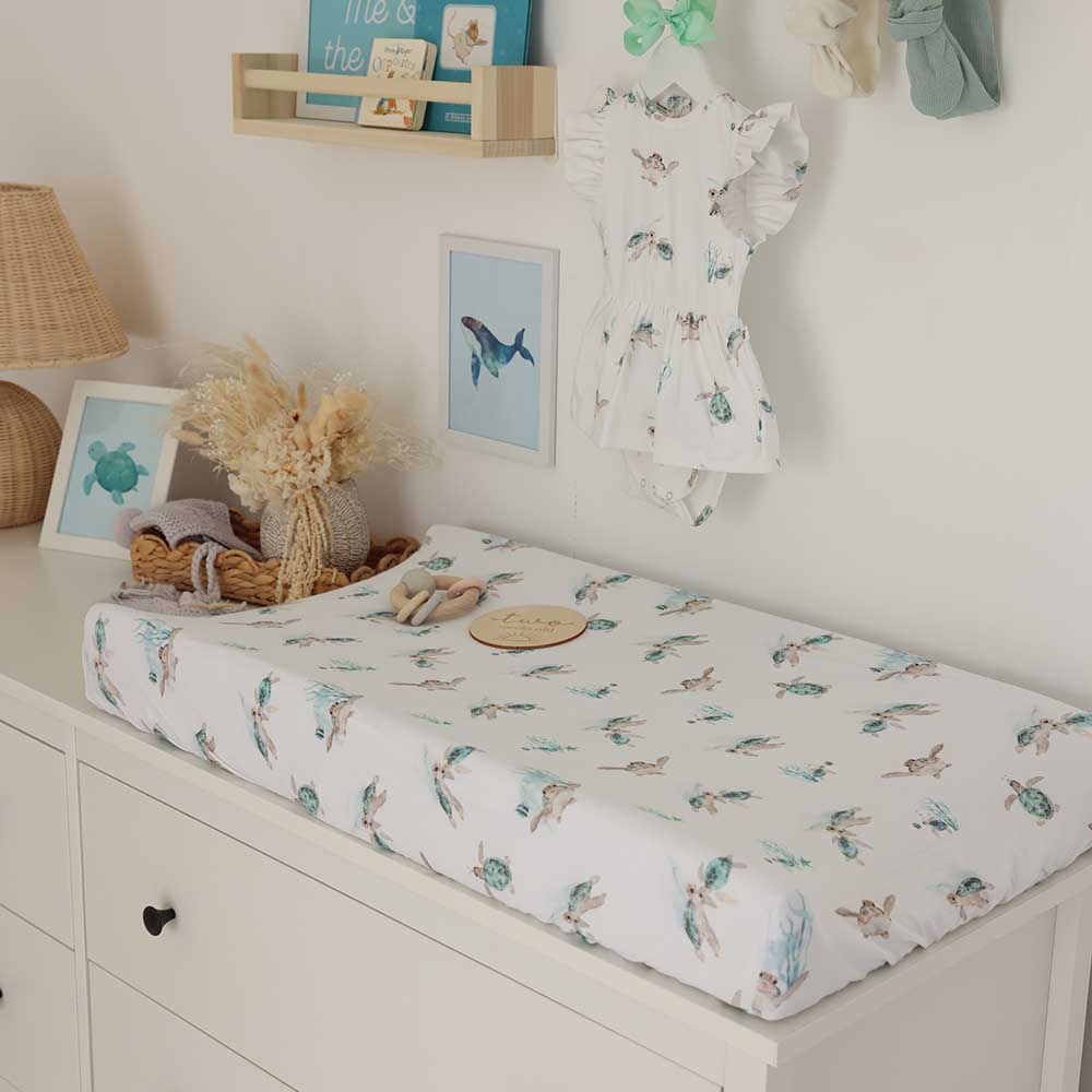 Bassinet Sheet / Change Pad Cover - Turtle Bassinet Sheet / Change Pad Cover - Turtle