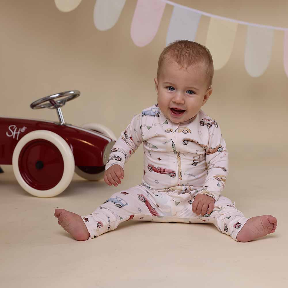 Vintage Cars Organic Snugglesuit Convertible Romper - View 8