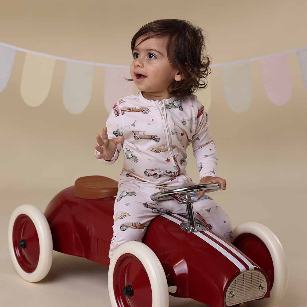 Vintage Cars Organic Snugglesuit Convertible Romper - View 9