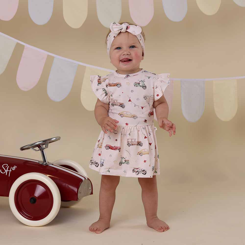 Vintage Cars Short Sleeve Organic Dress - View 5