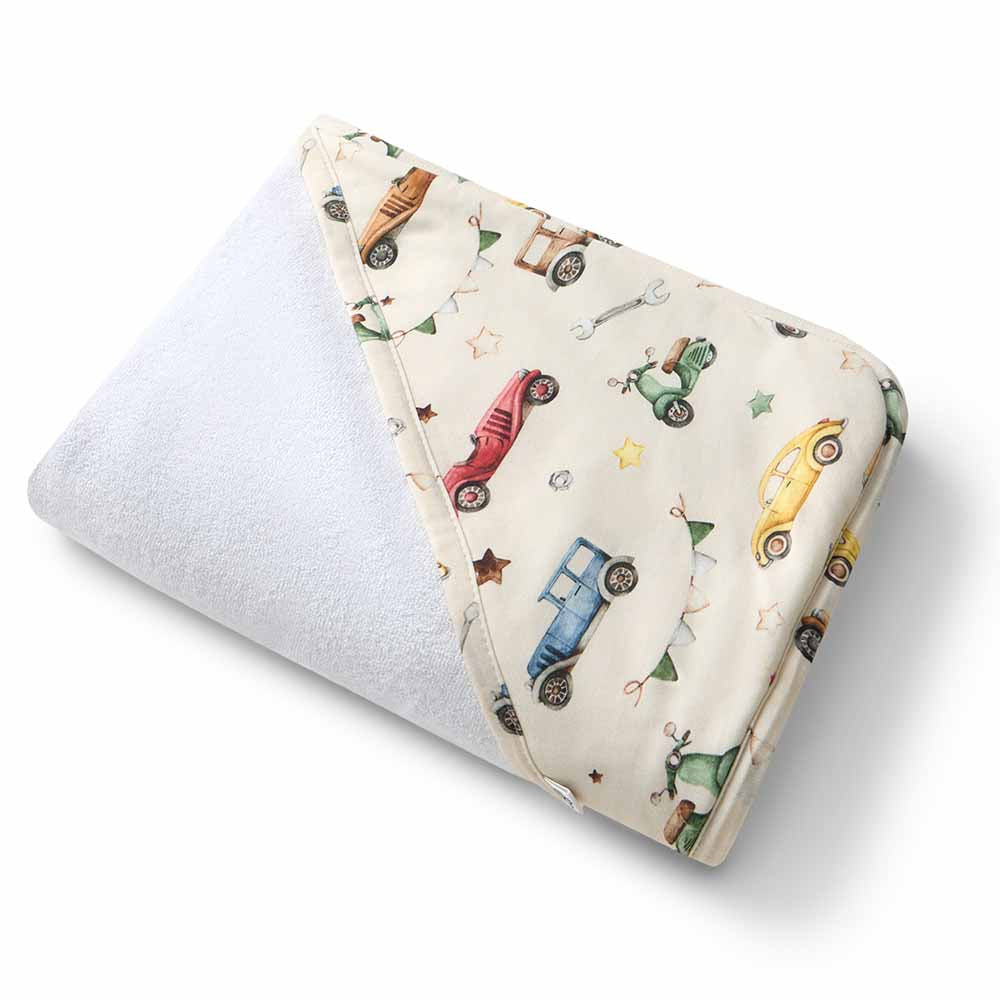 Vintage Cars Organic Baby Towel & Wash Cloth Set - View 3