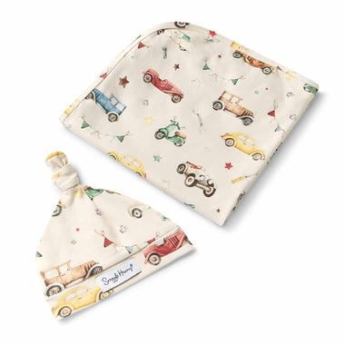 Vintage Cars Organic Jersey Wrap Set  Snuggle Hunny 
