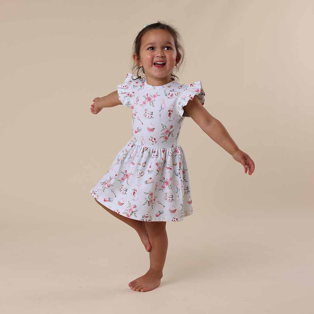White Rabbit Short Sleeve Organic Dress - View 1