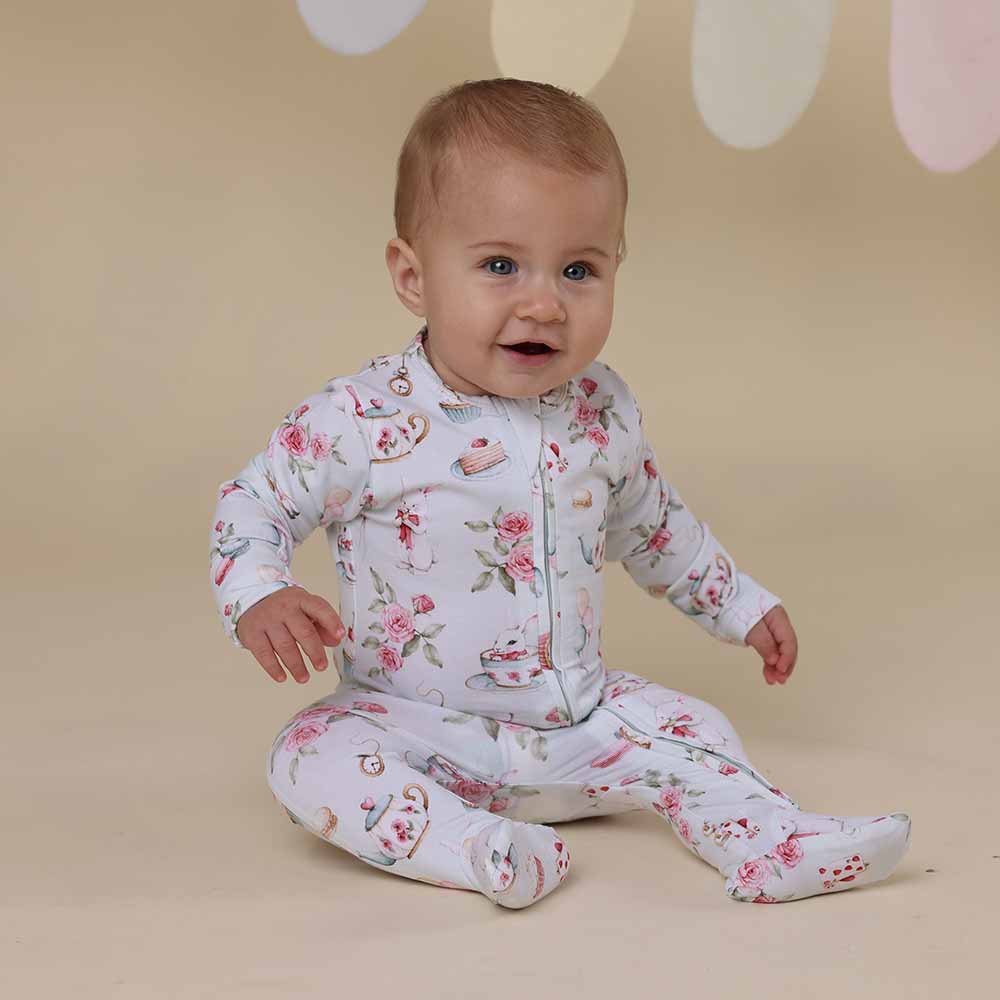 White Rabbit Organic Snuggle Sleepsuit Zip Footie - View 1