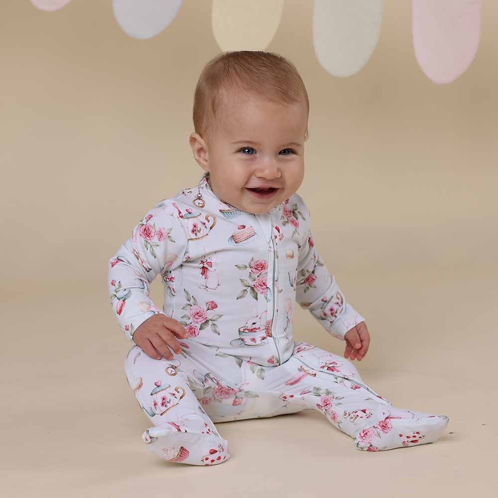 White Rabbit Organic Snuggle Sleepsuit Zip Footie - View 4