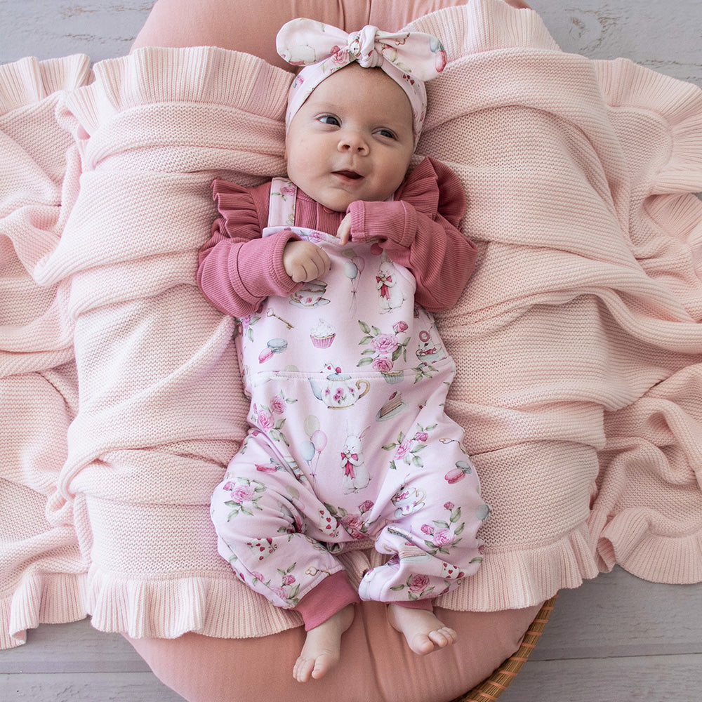 Alice's Tea Party Organic Snuggle Overalls - View 3