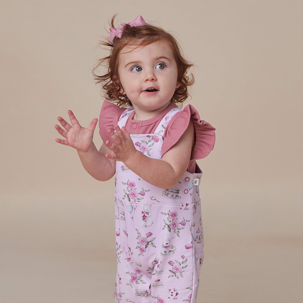 Alice's Tea Party Organic Snuggle Overalls - View 9