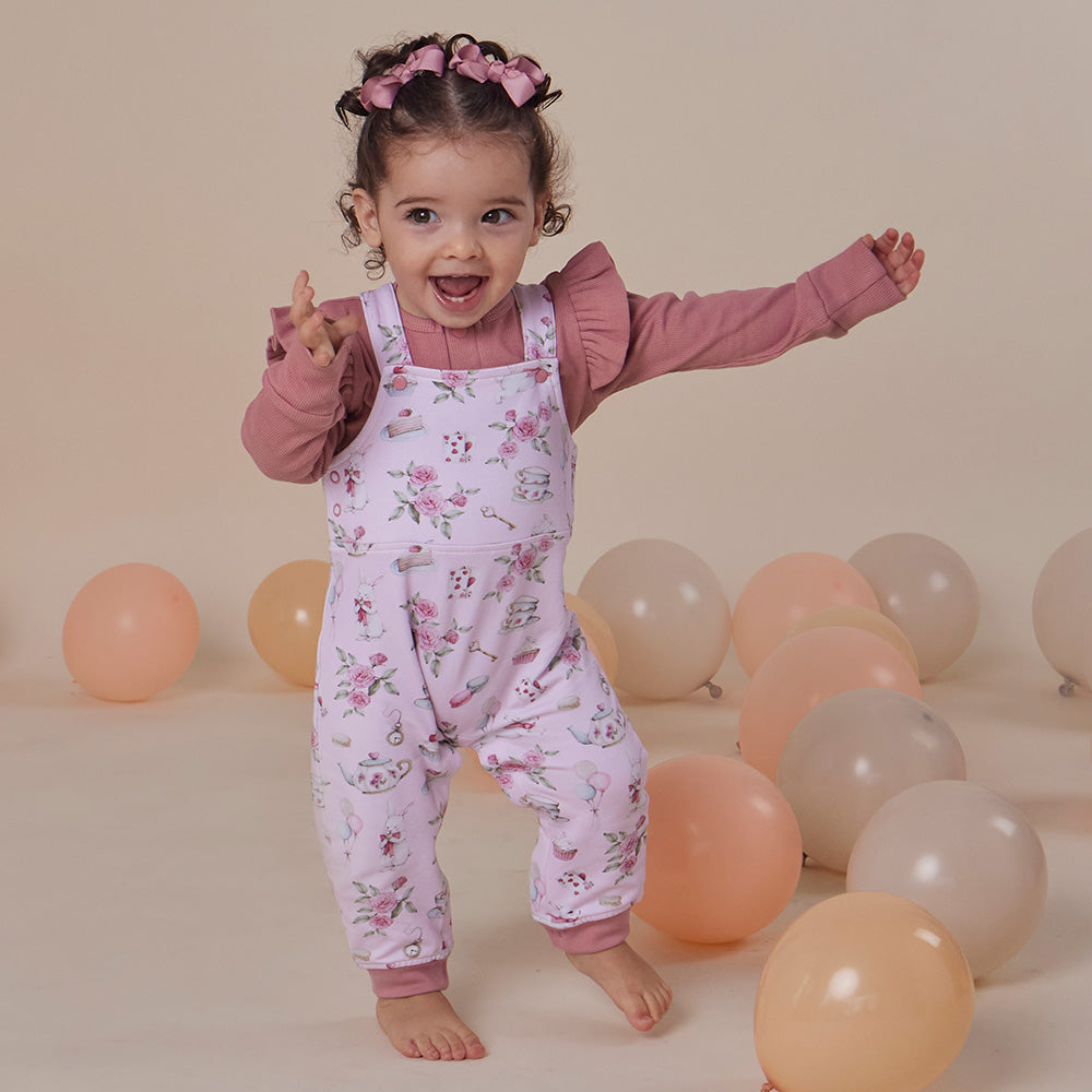 Alice's Tea Party Organic Snuggle Overalls - View 6