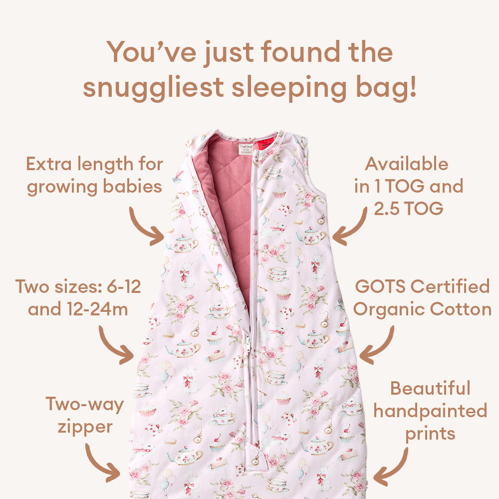 Alice's Tea Party Organic Sleeping Bag 1.0 TOG - View 4