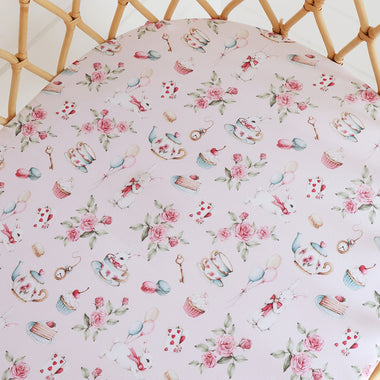 Alice's Tea Party Organic Bassinet Sheet | Snuggle Hunny