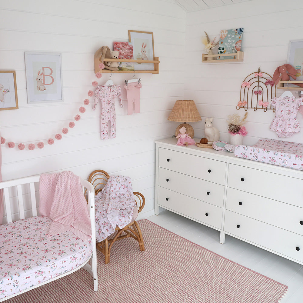 Alice’s Tea Party Organic Fitted Cot Sheet - View 4