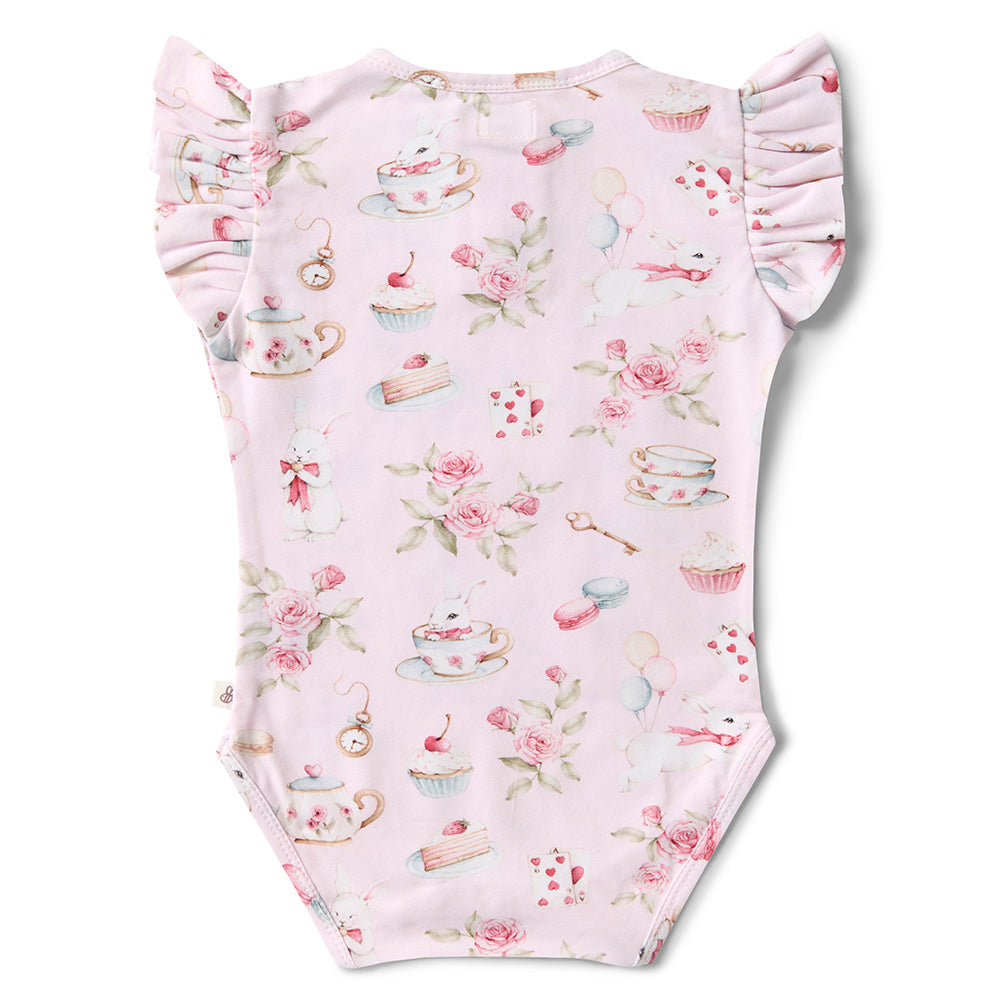 Alice’s Tea Party Short Sleeve Organic Bodysuit - View 4