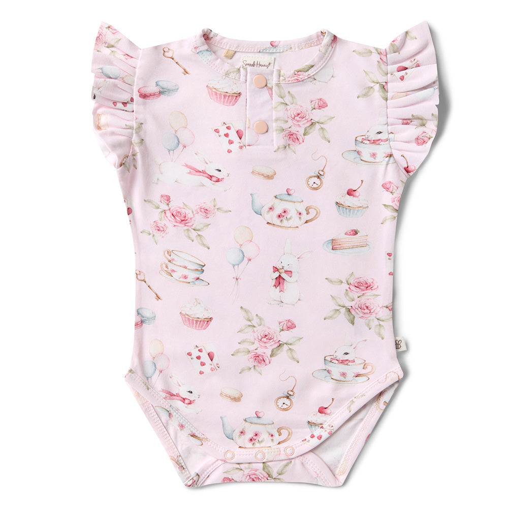 Alice’s Tea Party Short Sleeve Organic Bodysuit - View 2