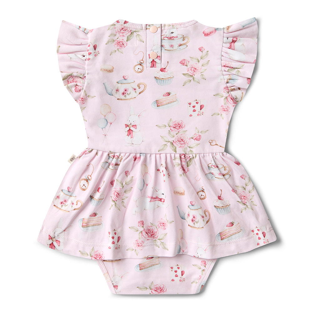 Alice’s Tea Party Short Sleeve Organic Dress - View 4