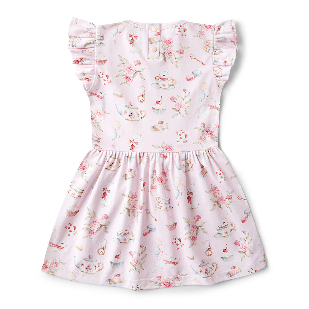 Alice’s Tea Party Short Sleeve Organic Dress - View 12