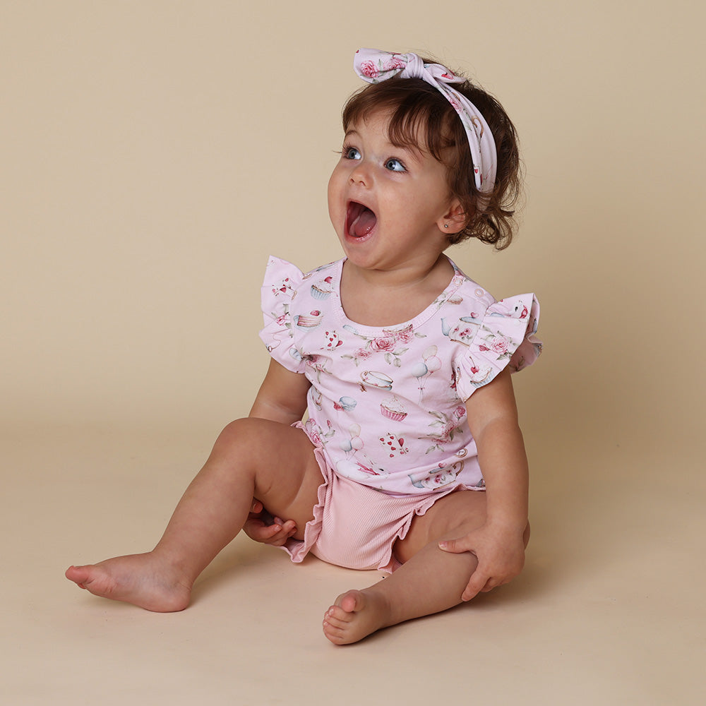 Alice’s Tea Party Organic T-Shirt with Frill - View 5