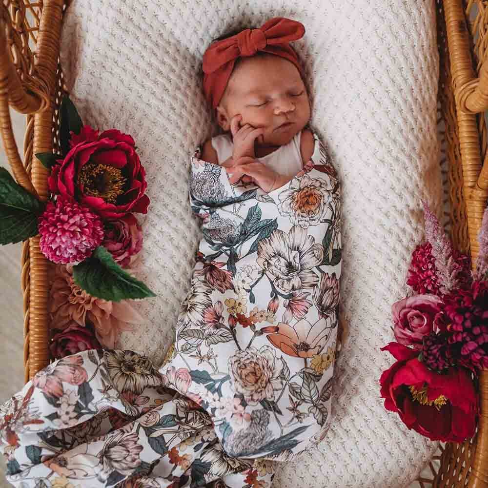 Australiana Floral Organic Muslin Wrap Snuggle Hunny