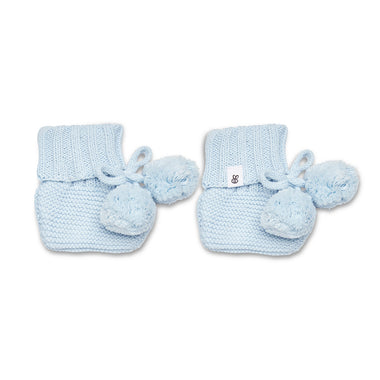 Baby Blue Organic Cotton Knit Booties | Snuggle Hunny