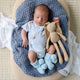 Baby Blue Organic Cotton Knit Booties - Thumbnail 3