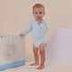 Baby Blue Long Sleeve Organic Bodysuit - Thumbnail 6