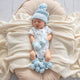 Baby Blue Organic Cotton Rib Mittens - Thumbnail 4