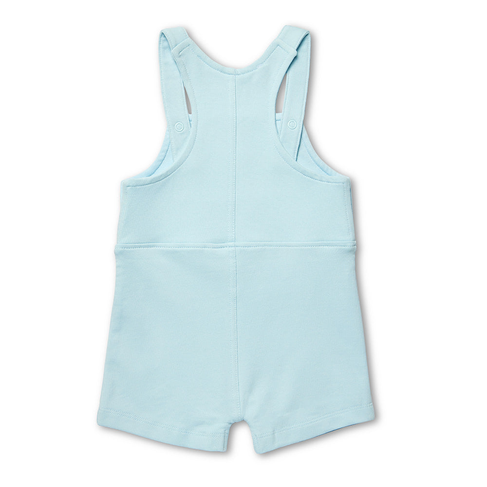 Baby Blue Organic Joey Overall Shorts - View 8