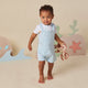 Baby Blue Organic Joey Overall Shorts - Thumbnail 7