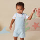Baby Blue Organic Joey Overall Shorts - Thumbnail 4