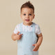 Baby Blue Organic Joey Overall Shorts - Thumbnail 6