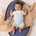Baby Blue Organic Joey Overall Shorts | Snuggle Hunny