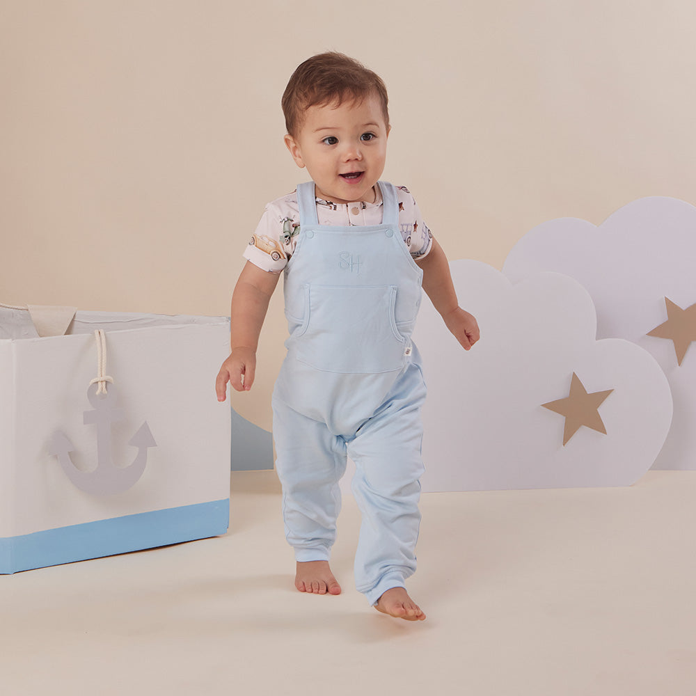 Baby Blue Organic Joey Overalls - View 14