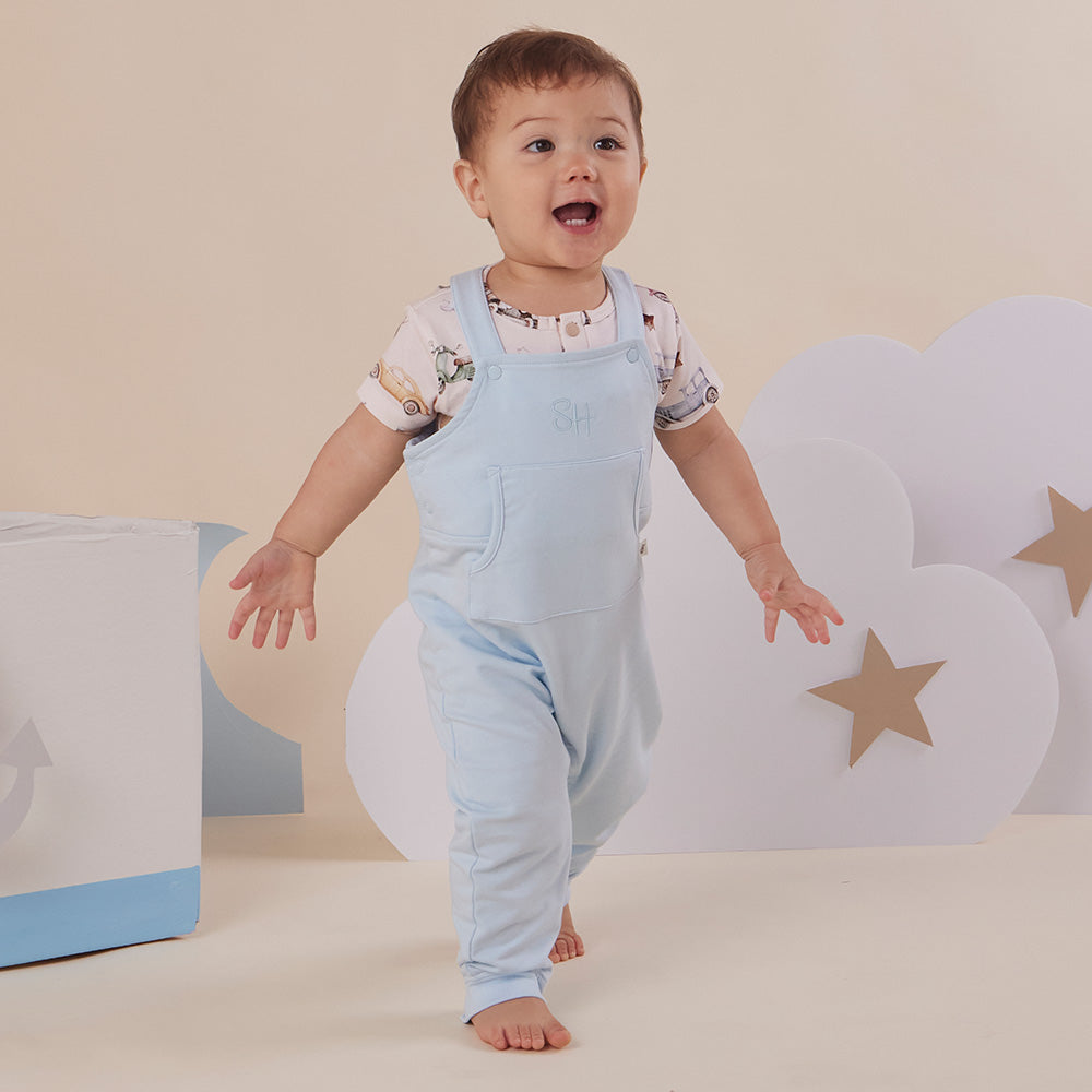 Baby Blue Organic Joey Overalls - View 6