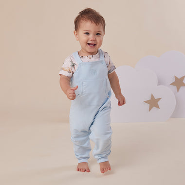 Baby Blue Organic Joey Overalls | Snuggle Hunny