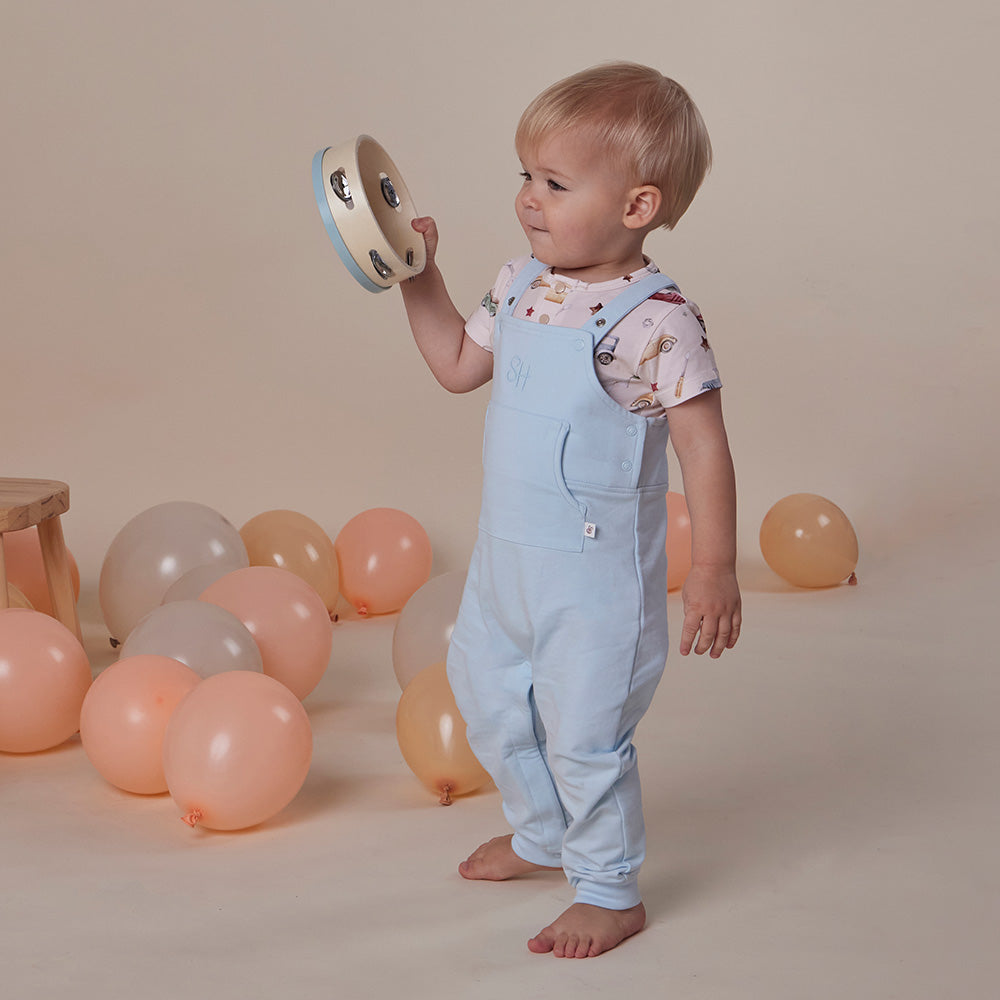 Baby Blue Organic Joey Overalls - View 4