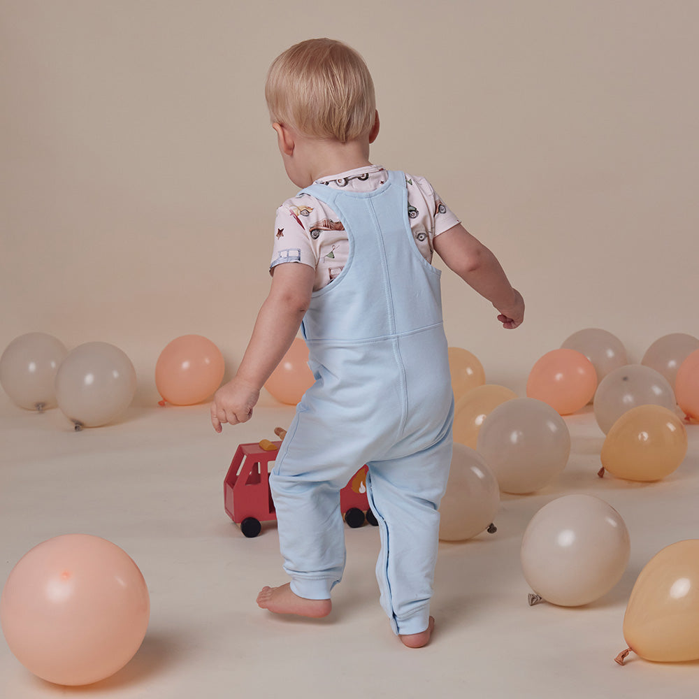 Baby Blue Organic Joey Overalls - View 9