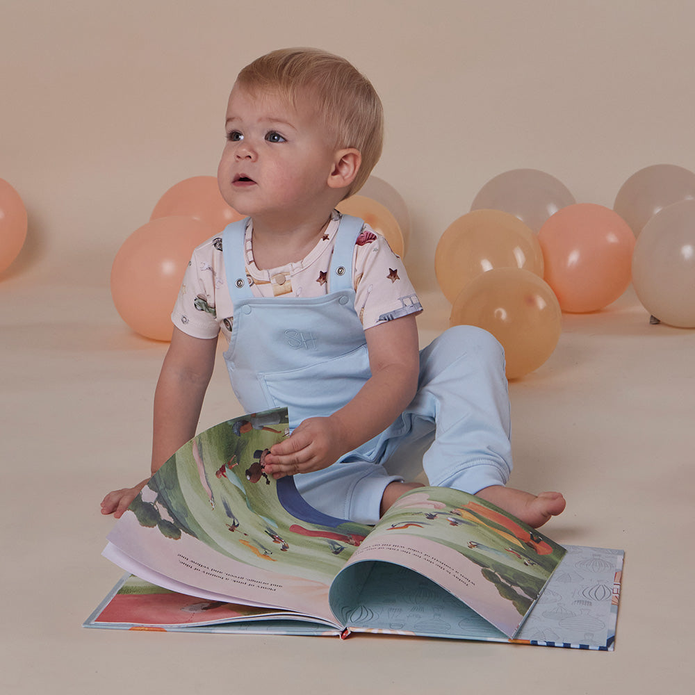 Baby Blue Organic Joey Overalls - View 12
