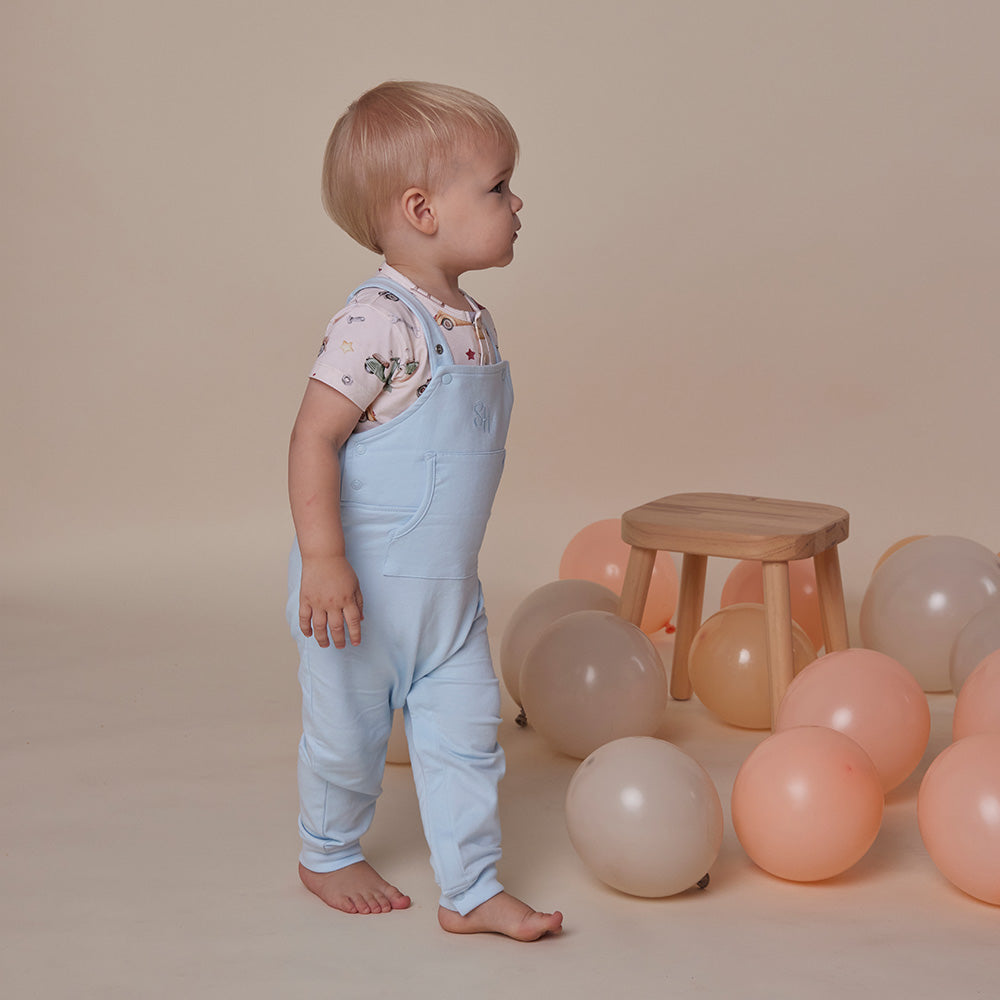 Baby Blue Organic Joey Overalls - View 13