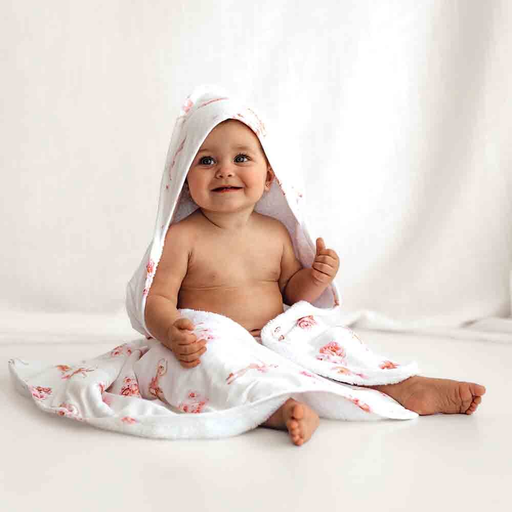 Ballerina Organic Baby Towel & Wash Cloth Set - View 3