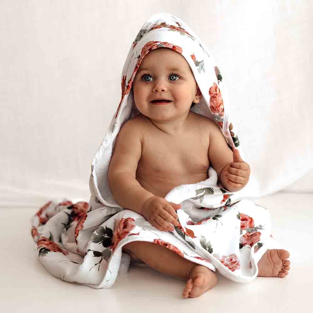 Camille Organic Baby Towel & Wash Cloth Set Snuggle Hunny