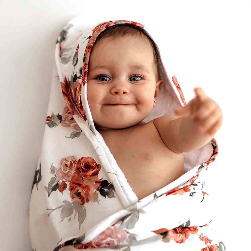 Rosebud Organic Baby Towel & Wash Cloth Set - View 4