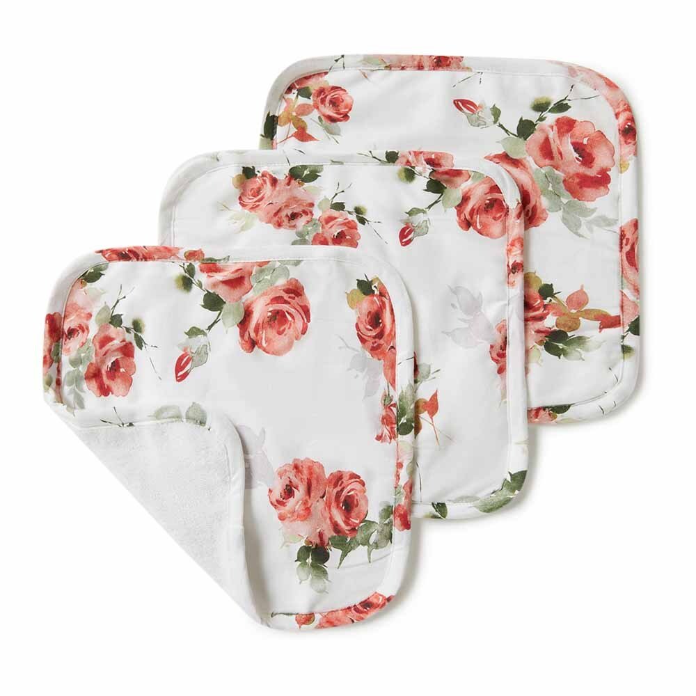 Rosebud Organic Baby Towel & Wash Cloth Set - View 6