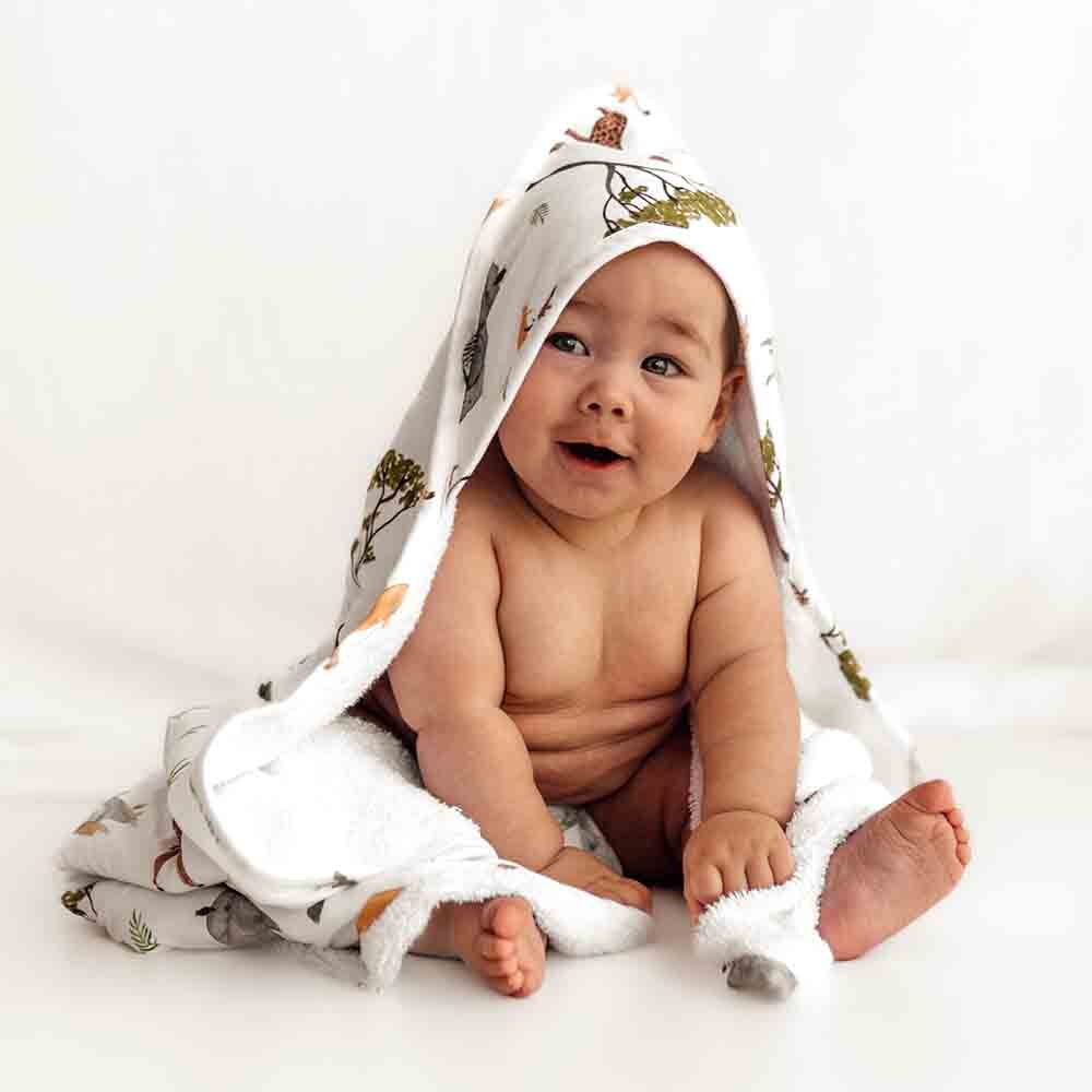 Safari Organic Baby Towel Wash Cloth Set Snuggle Hunny