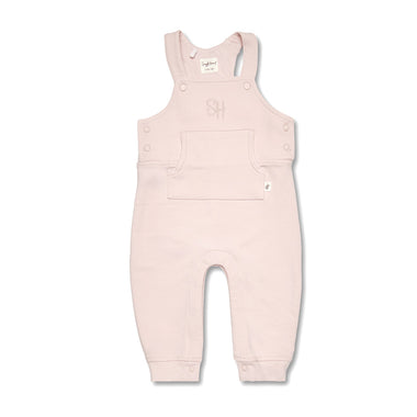 Baby Pink Organic Joey Overalls | Snuggle Hunny