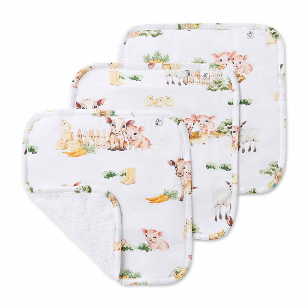 Organic Wash Cloth 3pk - Barnyard