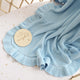 Baby Blue Ruffle Knit Organic Baby Blanket - Thumbnail 5