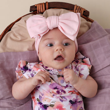 Baby Pink Organic Oversized Bow | Snuggle Hunny